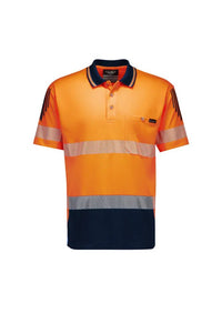 SYZMIK Unisex Hi Vis Segmented Tape Flux Short Sleeve Polo ZH555  Metro Workwear