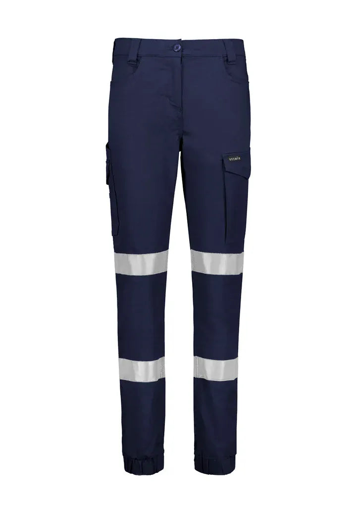 TMS Women’s Stretch Cuffed Taped Cargo Work Pant ZP735 x 3 in Navy