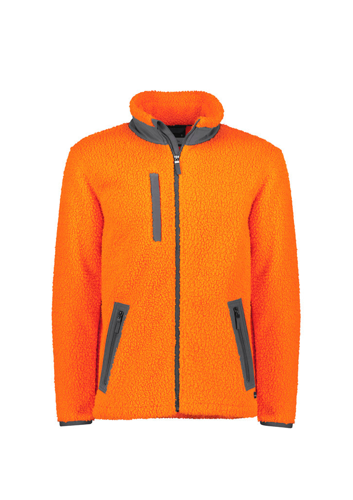 Syzmik Workwear Unisex Streetworx Full Zip Sherpa Fleece ZT285 Work Wear Syzmik Orange XXS 