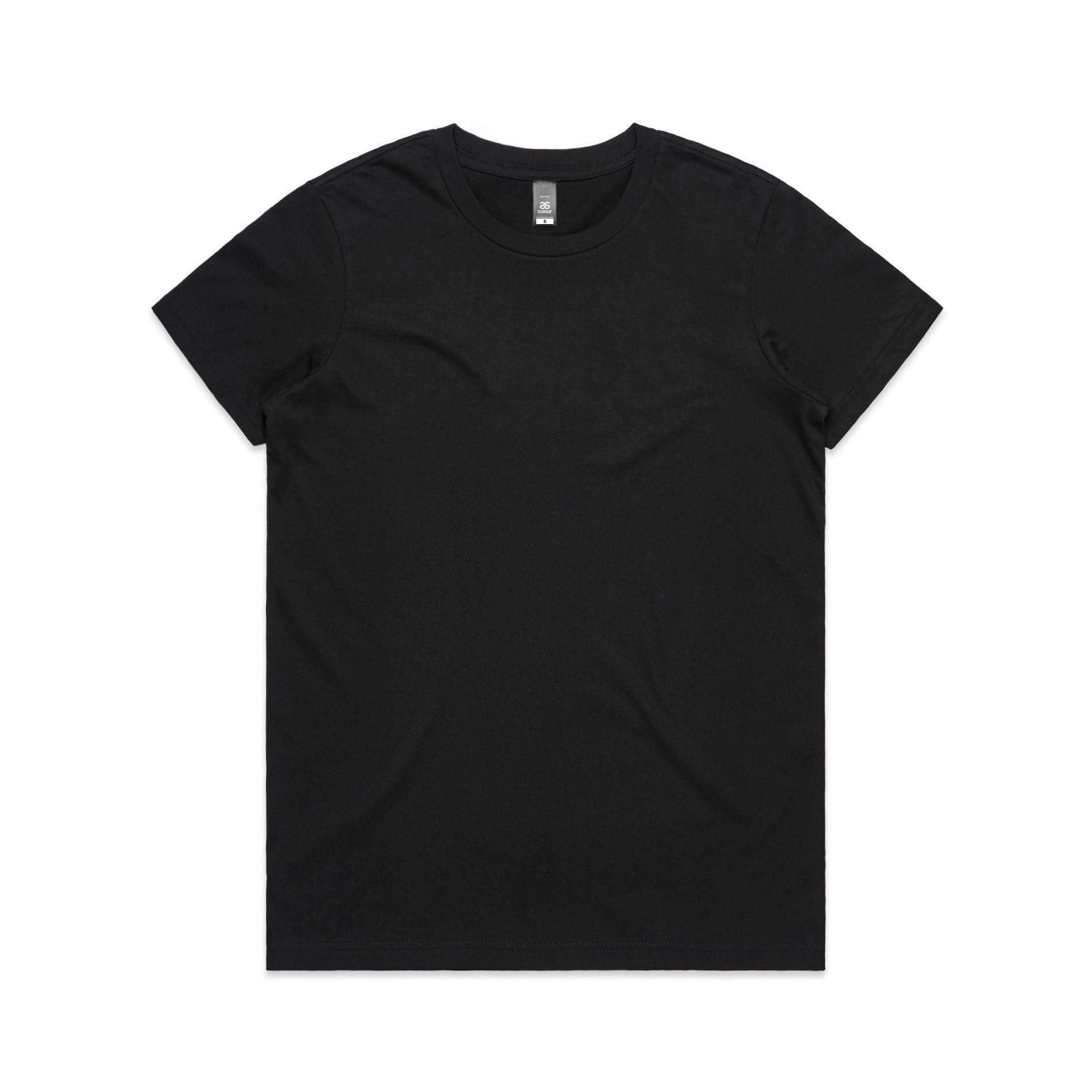 As Colour Women's maple tee 4001 Casual Wear As Colour BLACK XSM 