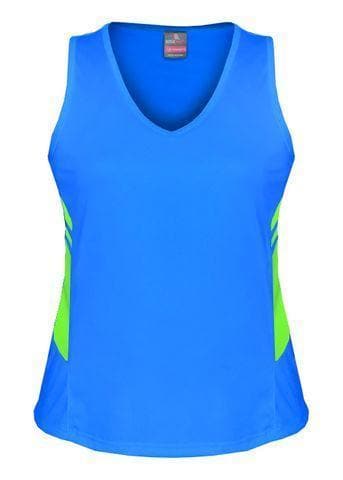 Aussie Pacific Ladies Tasman Singlet 2111 Casual Wear Aussie Pacific Cyan/Neon Green 4 