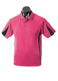 Aussie Pacific Men's Eureka Polo Shirt 1304 Casual Wear Aussie Pacific Hot Pink/Black/White S 