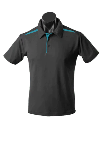 Aussie Pacific Men's Paterson Corporate Polo Shirt 1305 Casual Wear Aussie Pacific Black/Teal S 