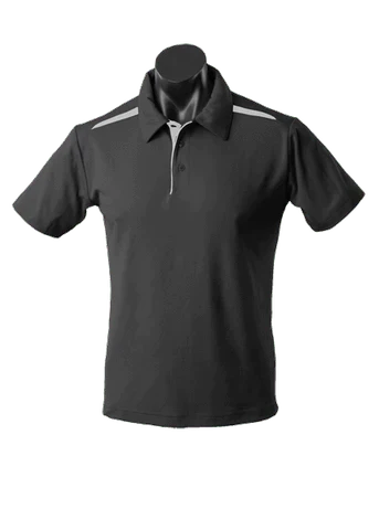 Aussie Pacific Men's Paterson Corporate Polo Shirt 1305 Casual Wear Aussie Pacific Black/White S 