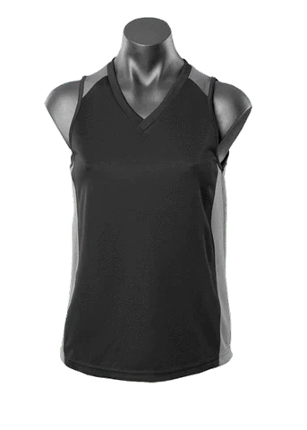 Aussie Pacific Premier Ladies Singlet 2101 Casual Wear Aussie Pacific Black/Ashe 8 