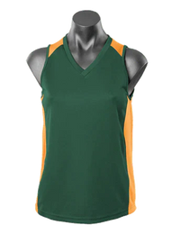 Aussie Pacific Premier Ladies Singlet 2101 Casual Wear Aussie Pacific Bottle/Gold 8 