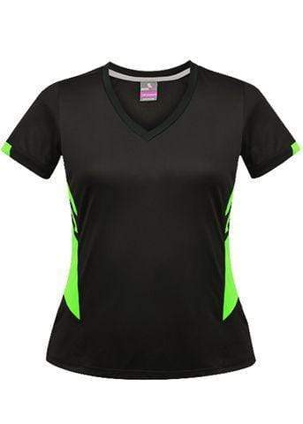 Aussie Pacific Tasman Ladies Tees 2211 Casual Wear Aussie Pacific Black/Neon Green 8 