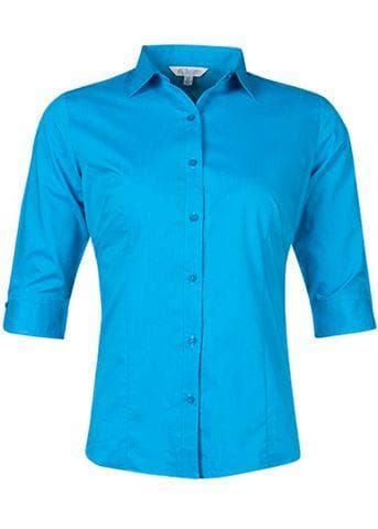 Aussie Pacific Ladies 3/4 Sleeve Shirt 2903T Corporate Wear Aussie Pacific Aqua 4 