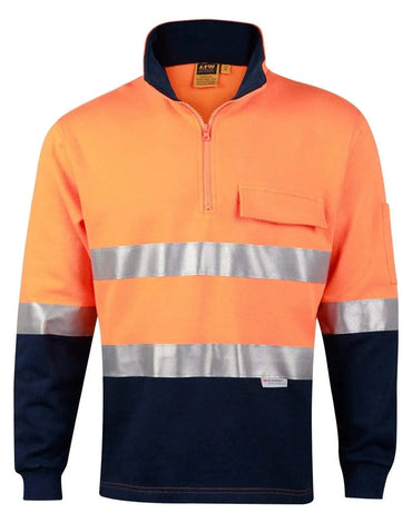 Hi-vis Two Tone Cotton Fleece Sweat SW48 Metro Workwear.