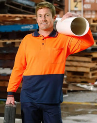 High Visibility Long Sleeve Polo SW05TD Metro Workwear.