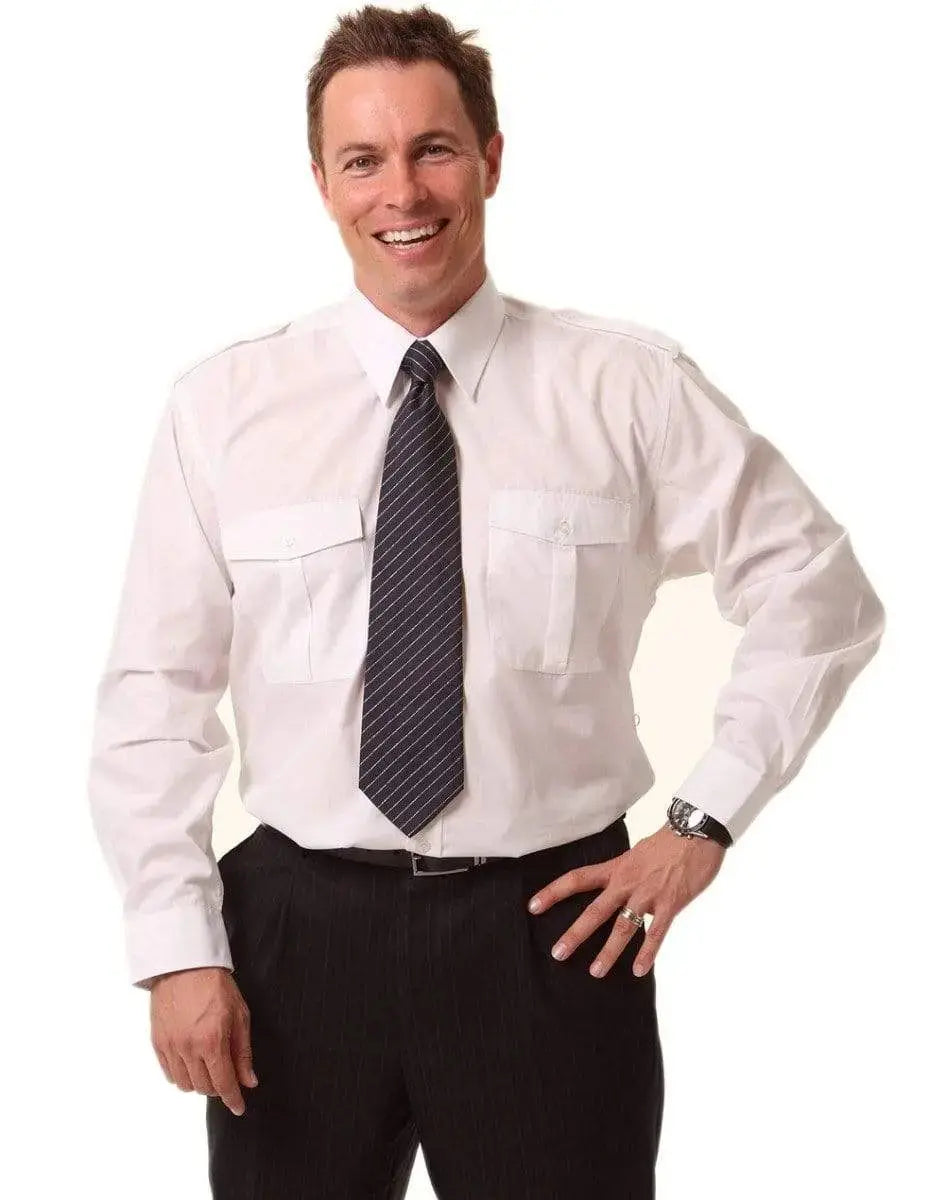 BENCHMARK Unisex Epaulette Long Sleeve BS06L Metro Workwear.