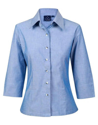 BENCHMARK Ladies' Chambray 3/4 Sleeve BS04 Metro Workwear.