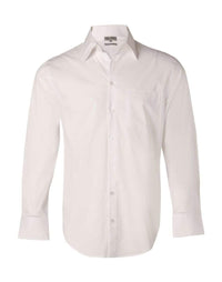 BENCHMARK Men's Cotton/Poly Stretch Long Sheeve Shirt M7020L Corporate Wear Benchmark White 42 