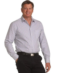 BENCHMARK Men's Executive Sateen Stripe Long Sleeve Shirt M7310L Metro Workwear.