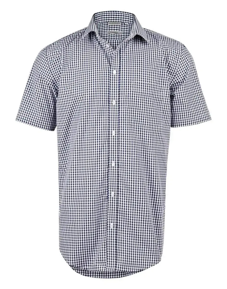 BENCHMARK Men’s Gingham Check Short Sleeve Shirt M7300S Metro Workwear.