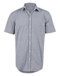 BENCHMARK Men’s Gingham Check Short Sleeve Shirt M7300S Metro Workwear.