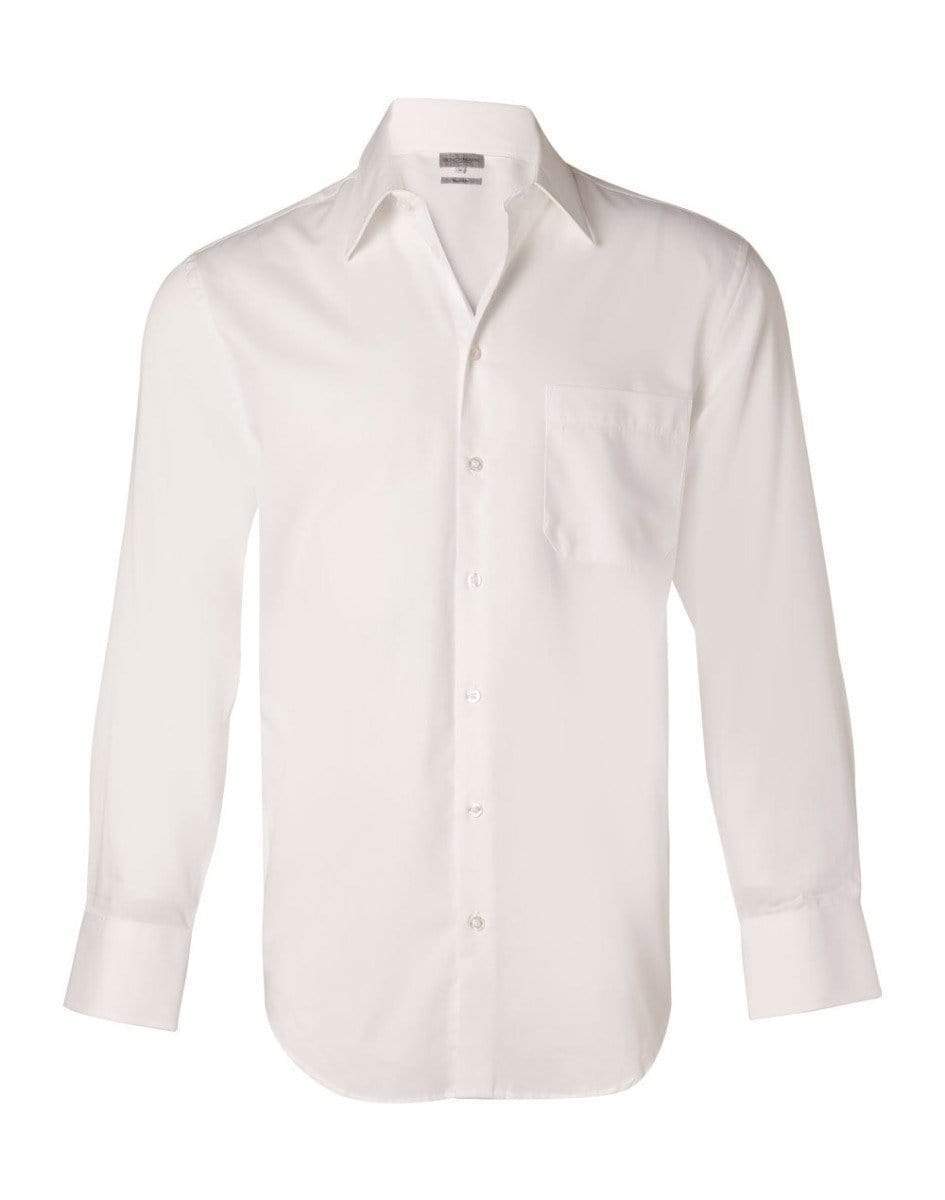 BENCHMARK Men's Nano ™ Tech Long Sleeve Shirt M7002 Corporate Wear Benchmark White 38 