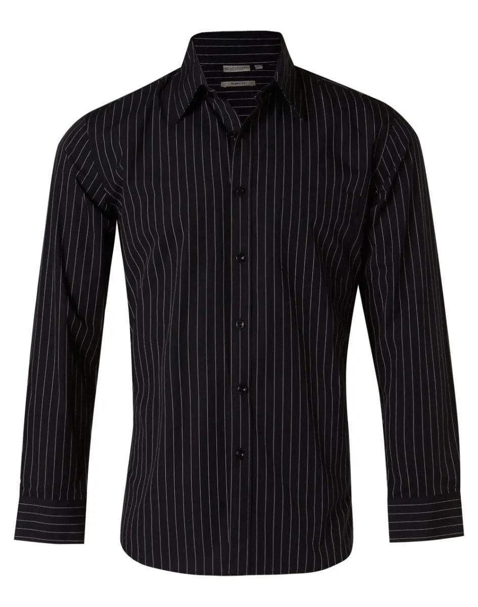 BENCHMARK Men's Pin Stripe Long Sleeve Shirt M7222 Metro Workwear.