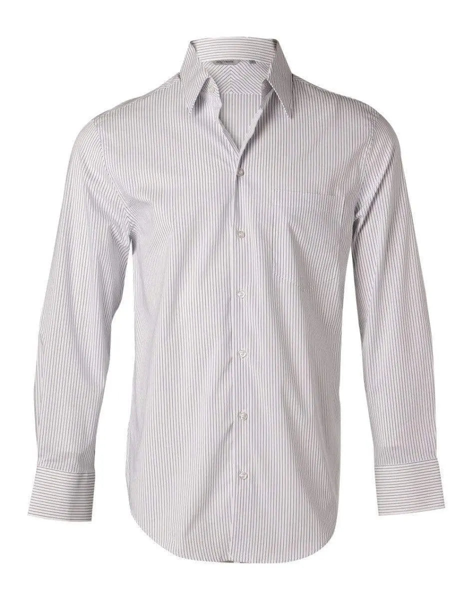 BENCHMARK Men's Ticking Stripe Long Sleeve Shirt M7200L Metro Workwear.