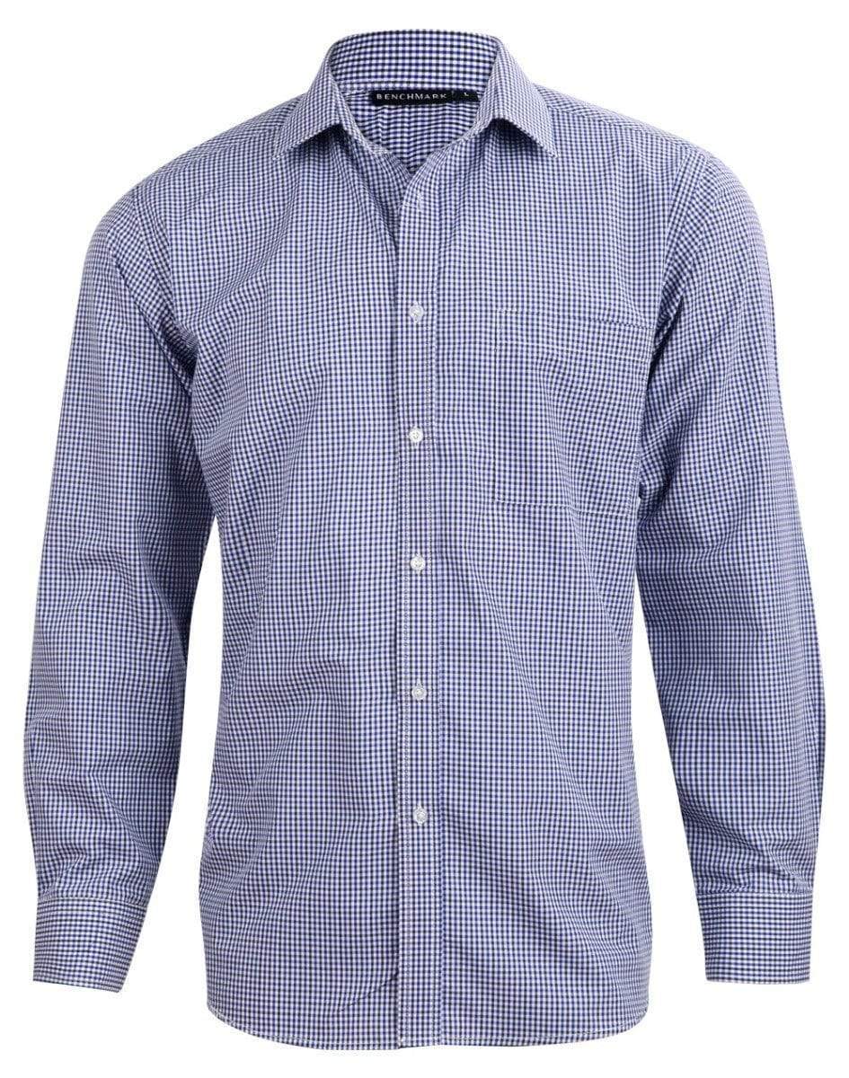 BENCHMARK Men’s Two Tone Gingham Long Sleeve Shirt M7320L Metro Workwear.