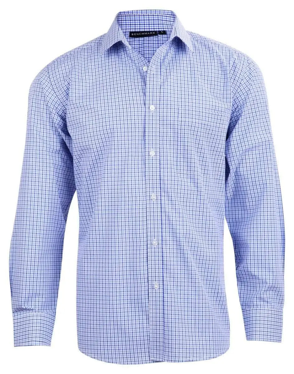 BENCHMARK Men’s Two Tone Gingham Long Sleeve Shirt M7320L Metro Workwear.