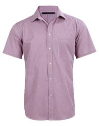 BENCHMARK Men’s Two Tone Mini Gingham Short Sleeve Shirt M7340S Metro Workwear.