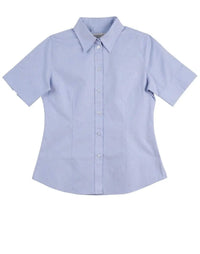 BENCHMARK Women's CVC Oxford Short Sleeve Shirt M8040S Corporate Wear Benchmark Blue 6 