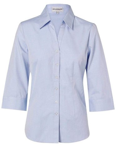 BENCHMARK Women's Fine Chambray 3/4 Sleeve Shirt M8013 Corporate Wear Benchmark Blue 6 