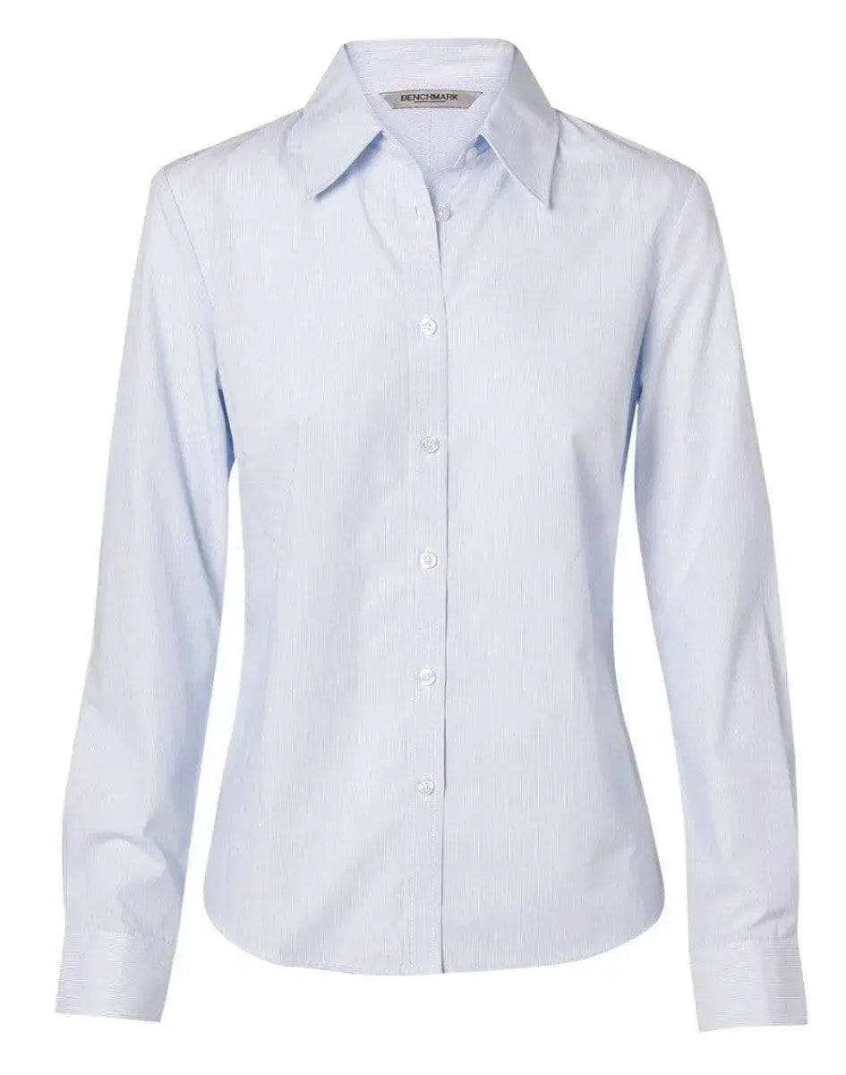 BENCHMARK Women's Fine Stripe Long Sleeve Shirt M8212 Metro Workwear.