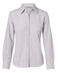 BENCHMARK Women's Fine Stripe Long Sleeve Shirt M8212 Metro Workwear.