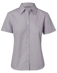 BENCHMARK Women's Fine Stripe Short Sleeve Shirt M8211 Metro Workwear.