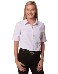 BENCHMARK Women's Mini Check Short Sleeve Shirt M8360S Metro Workwear.