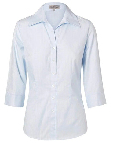 BENCHMARK Women's Self Stripe 3/4 Sleeve Shirt M8100Q Metro Workwear.