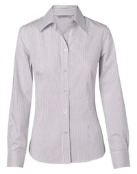 BENCHMARK Women's Ticking Stripe Long Sleeve Shirt M8200L Metro Workwear.