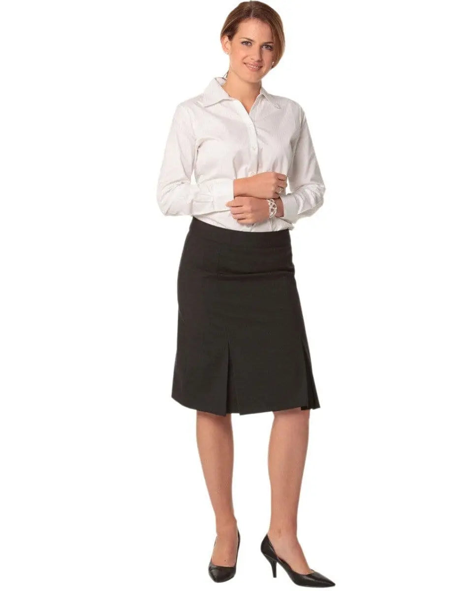 BENCHMARK Women's Wool Blend Strecth Pleated SKirt M9473 Metro Workwear.