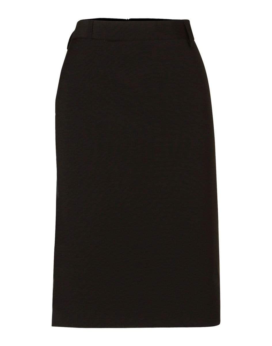 BENCHMARK Women's Wool Blend Stretch Mid Length Lined Pencil Skirt M9470 Corporate Wear Benchmark Black 6 