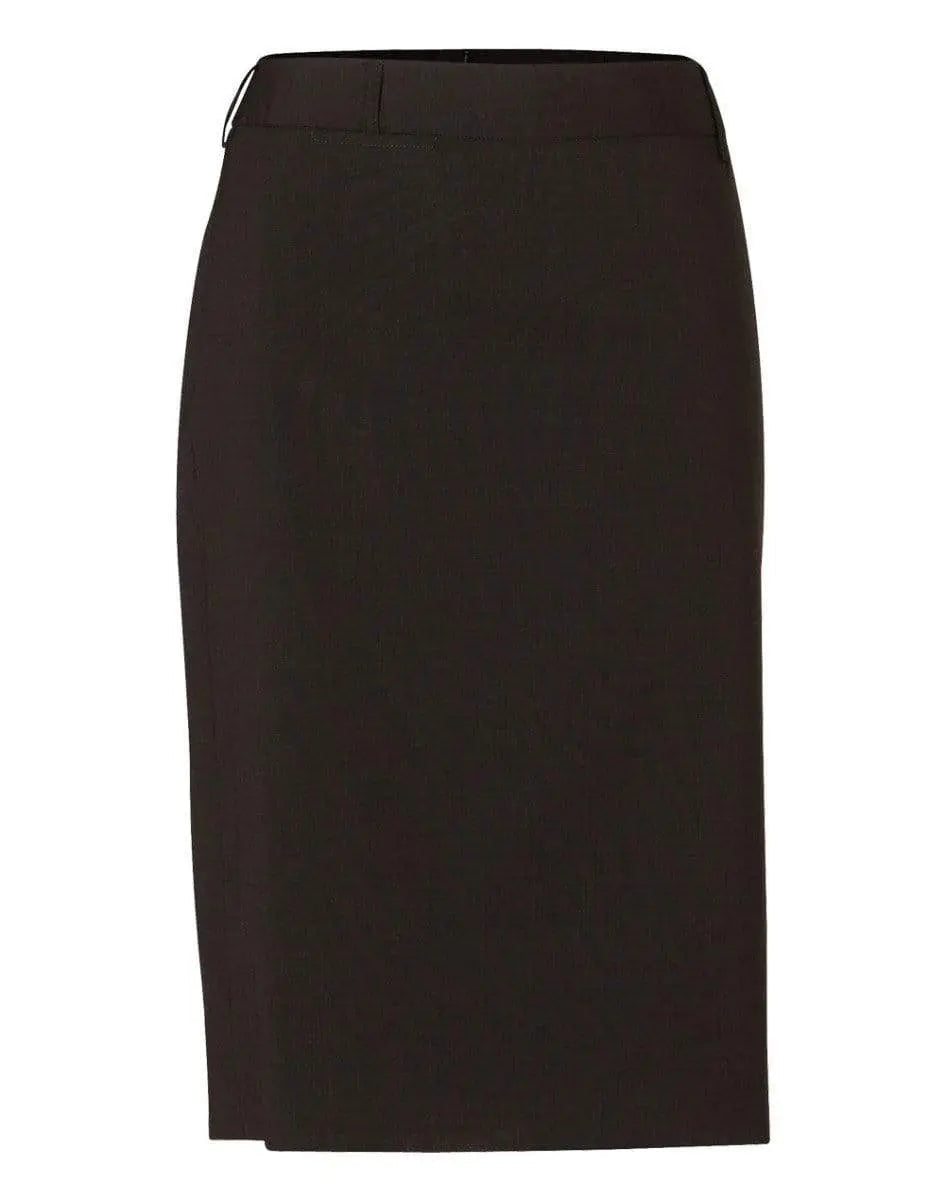 BENCHMARK Women's Wool Blend Stretch Mid Length Lined Pencil Skirt M9470 Metro Workwear.