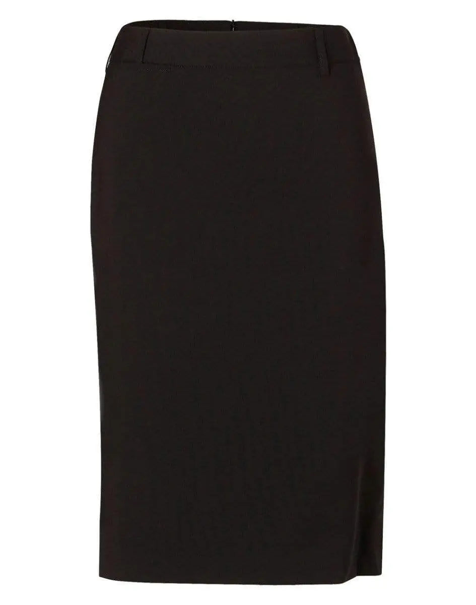 BENCHMARK Women's Wool Blend Stretch Mid Length Lined Pencil Skirt M9470 Metro Workwear.