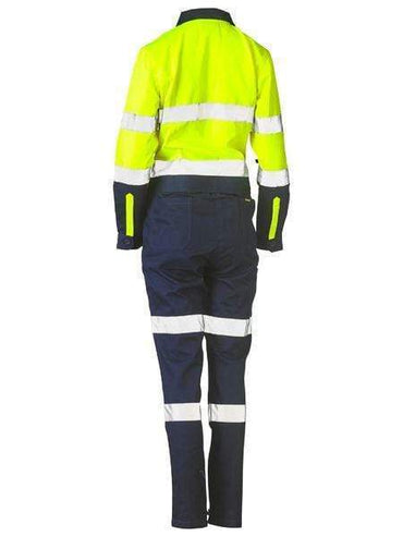 Bisley Work Wear Work Wear Bisley WOMENS TAPED HI VIS COTTON DRILL COVERALL BCL6066T