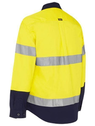 Bisley Workwear Work Wear Bisley WOMENS 3M TAPED HI VIS MATERNITY DRILL SHIRT BLM6456T