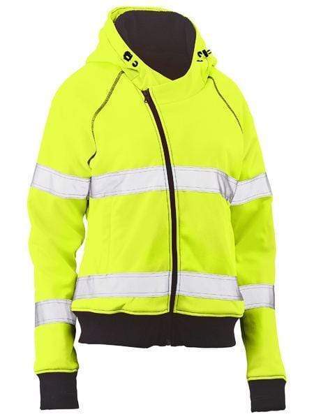 Bisley Workwear Work Wear Yellow / 6 Bisley WOMENS TAPED HI VIS FLEECE HOODIE BKL6819T