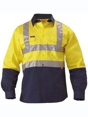 Bisley Workwear Work Wear BISLEY WORKWEAR 3M TAPED HI VIS DRILL SHIRT LONG SLEEVE BS6267T