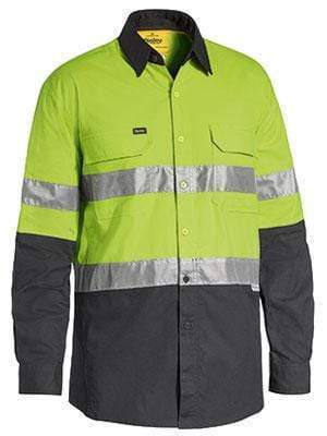 Bisley Workwear Work Wear YELLOW/NAVY (TT01) / S BISLEY WORKWEAR 3M taped X AIRFLOW™ ripstop hi vis long sleeve shirt BS6415T