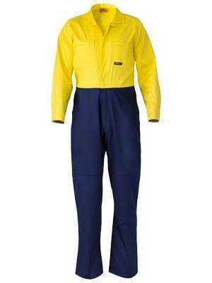 Bisley Workwear Work Wear YELLOW/NAVY (TT01) / 77R BISLEY WORKWEAR HI VIS DRILL COVERALL BC6357