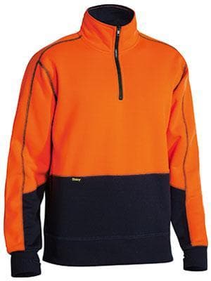 Bisley Workwear Work Wear BISLEY WORKWEAR HI VIS FLEECE ZIP PULLOVER BK6989