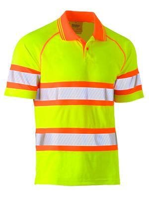 Bisley Workwear Work Wear BISLEY WORKWEAR TAPED DOUBLE HI VIS MESH POLO SHORT SLEEVE BK1223T