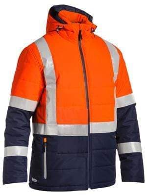 Bisley Workwear Work Wear BISLEY WORKWEAR TAPED HI VIS PUFFER JACKET (SHOWER PROOF) BJ6929HT