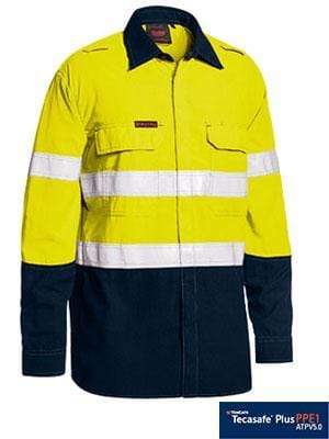 Bisley Workwear Work Wear BISLEY WORKWEAR tencate tecasafe plus 480 taped hi vis FR vented shirt BS8237T