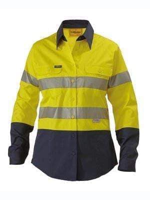 Bisley Workwear Work Wear BISLEY WORKWEAR WOMENS 3M TAPED COOL LIGHTWEIGHT HI VIS SHIRT - LONG SLEEVE BL6896