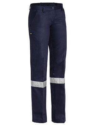 Bisley Workwear Work Wear NAVY (BPCT) / 8 BISLEY WORKWEAR WOMENS 3M TAPED ORIGINAL DRILL WORK PANT BPL6007T